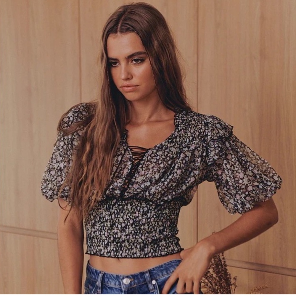 Free People Bohemian Floral Blouse Like New!